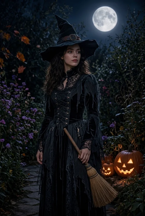 AI Halloween costume try it first — AI-generated example · fictional person
